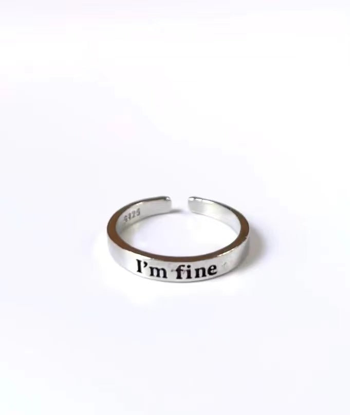 'I'm fine | Save me' Rings