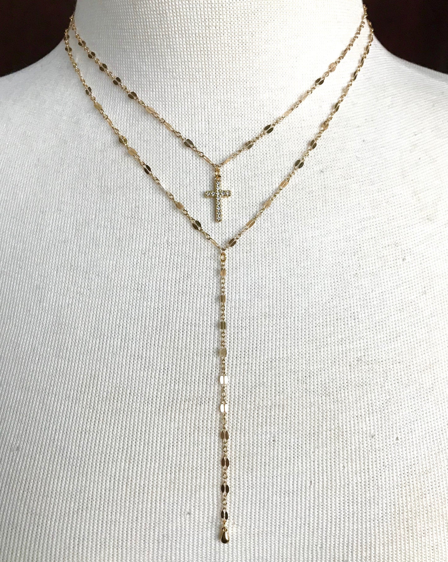 Cross Shimmer Choker | Gold