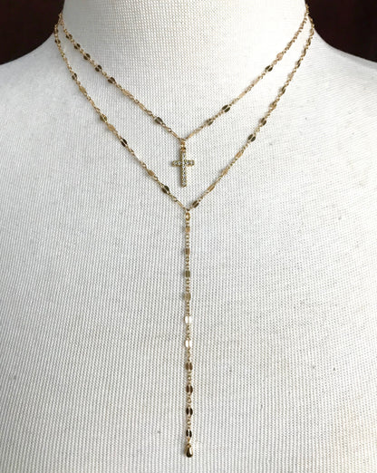 Cross Shimmer Choker | Gold