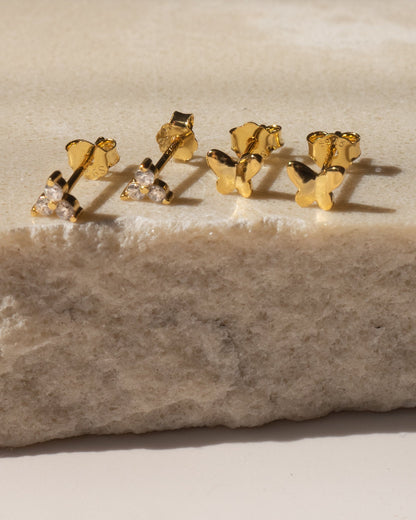Mini Butterfly Studs | Gold