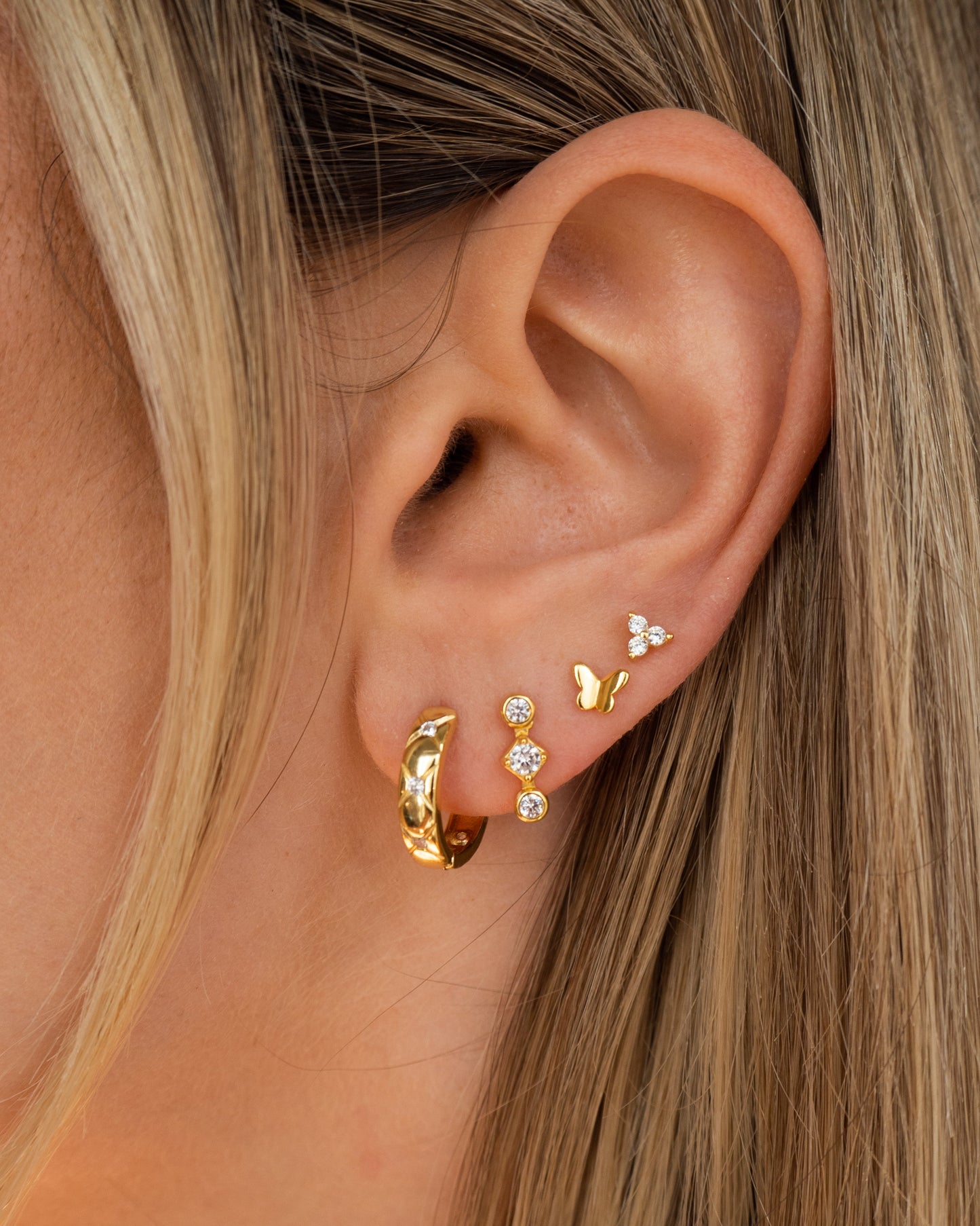 Mini Butterfly Studs | Gold