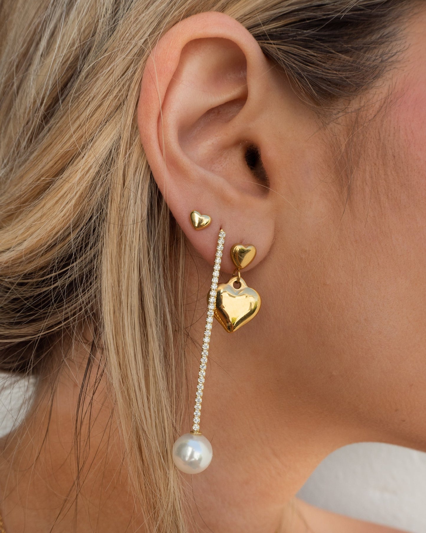Mini Heart Studs | Gold