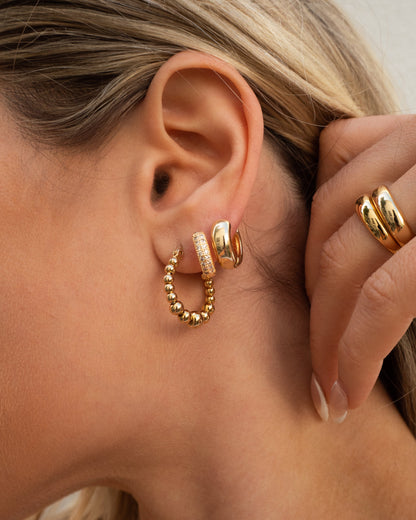 Pave Baby Hoops | Gold