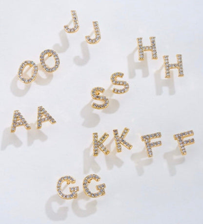 Pave Letter Studs