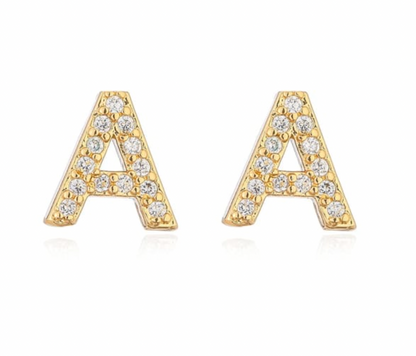 Pave Letter Studs