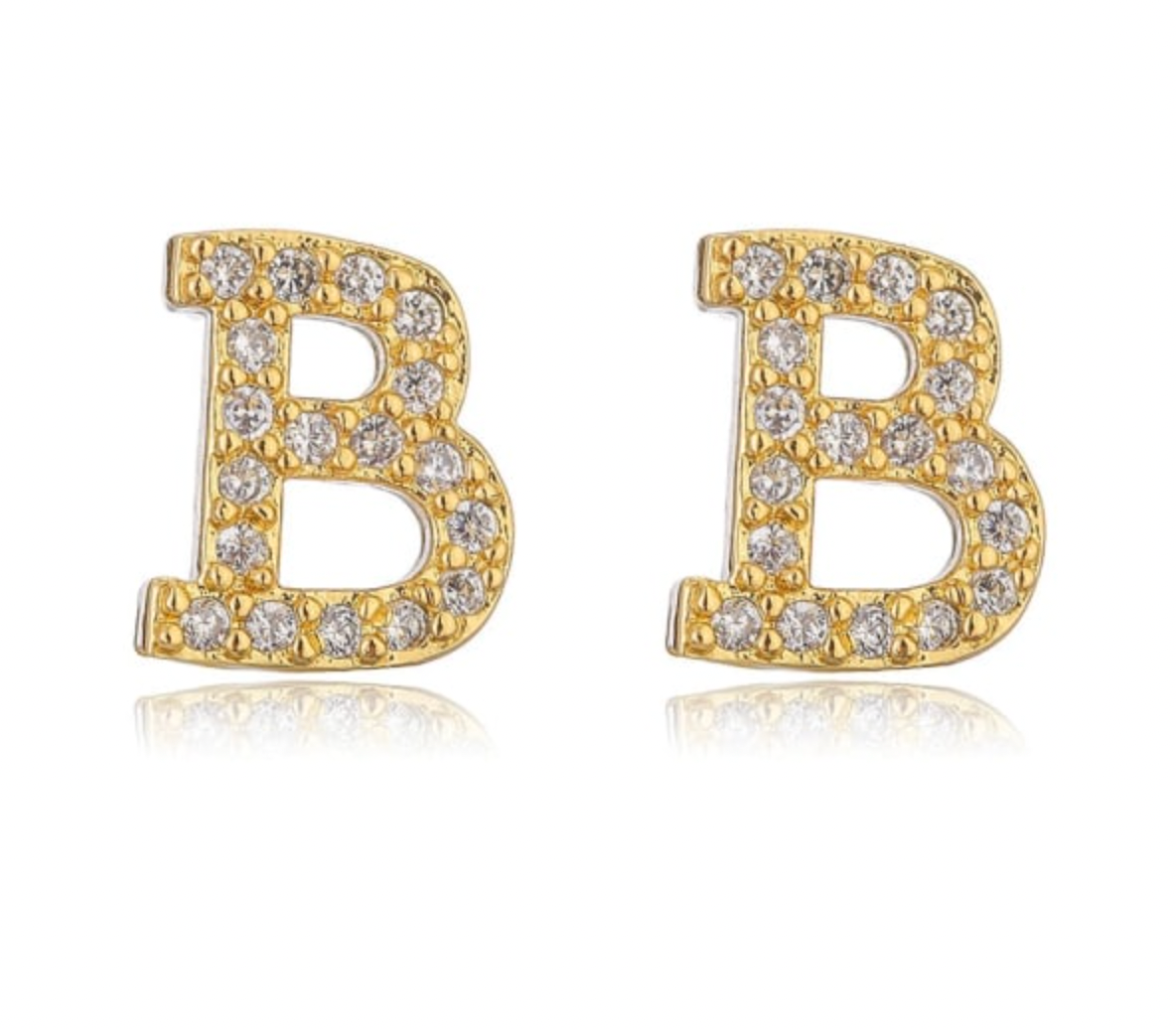 Pave Letter Studs
