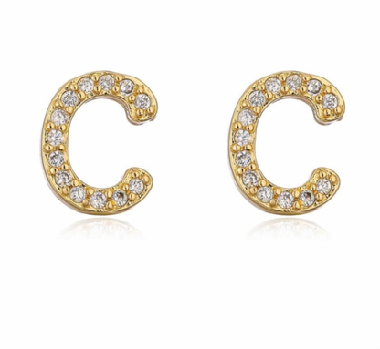 Pave Letter Studs