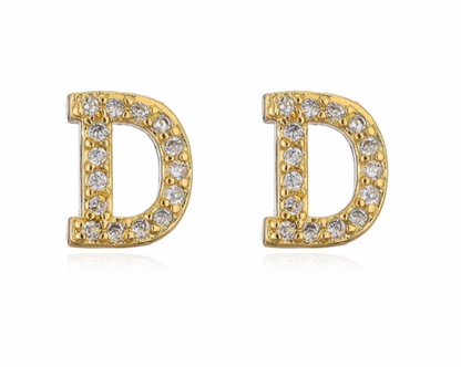 Pave Letter Studs