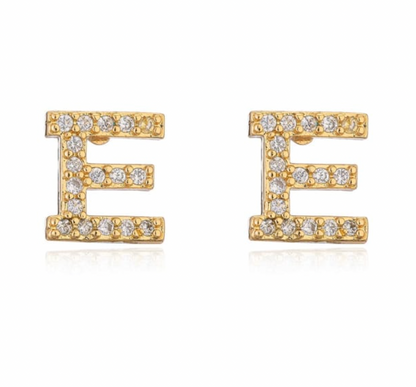 Pave Letter Studs