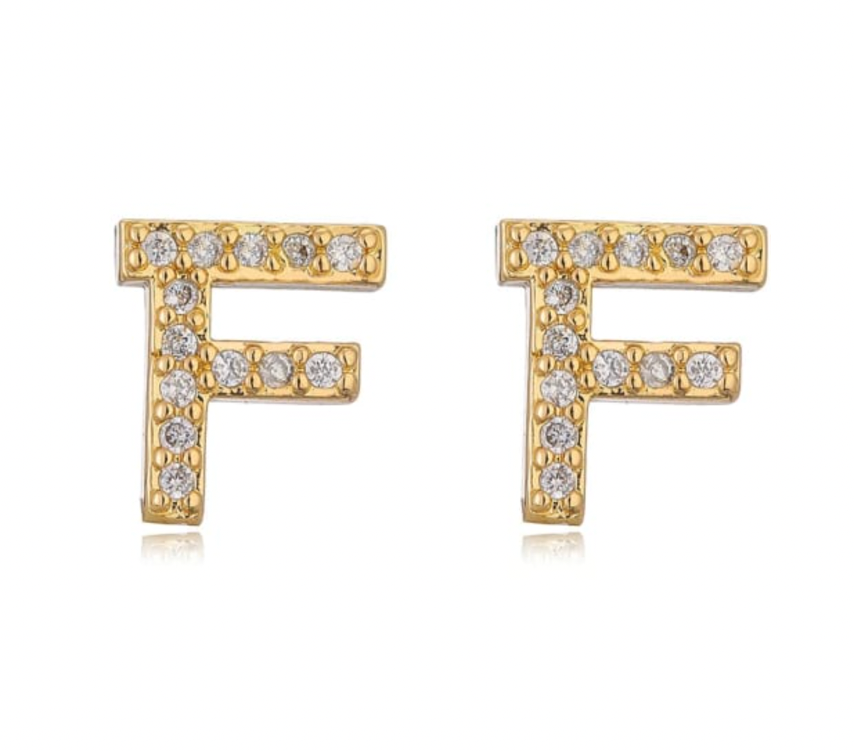 Pave Letter Studs