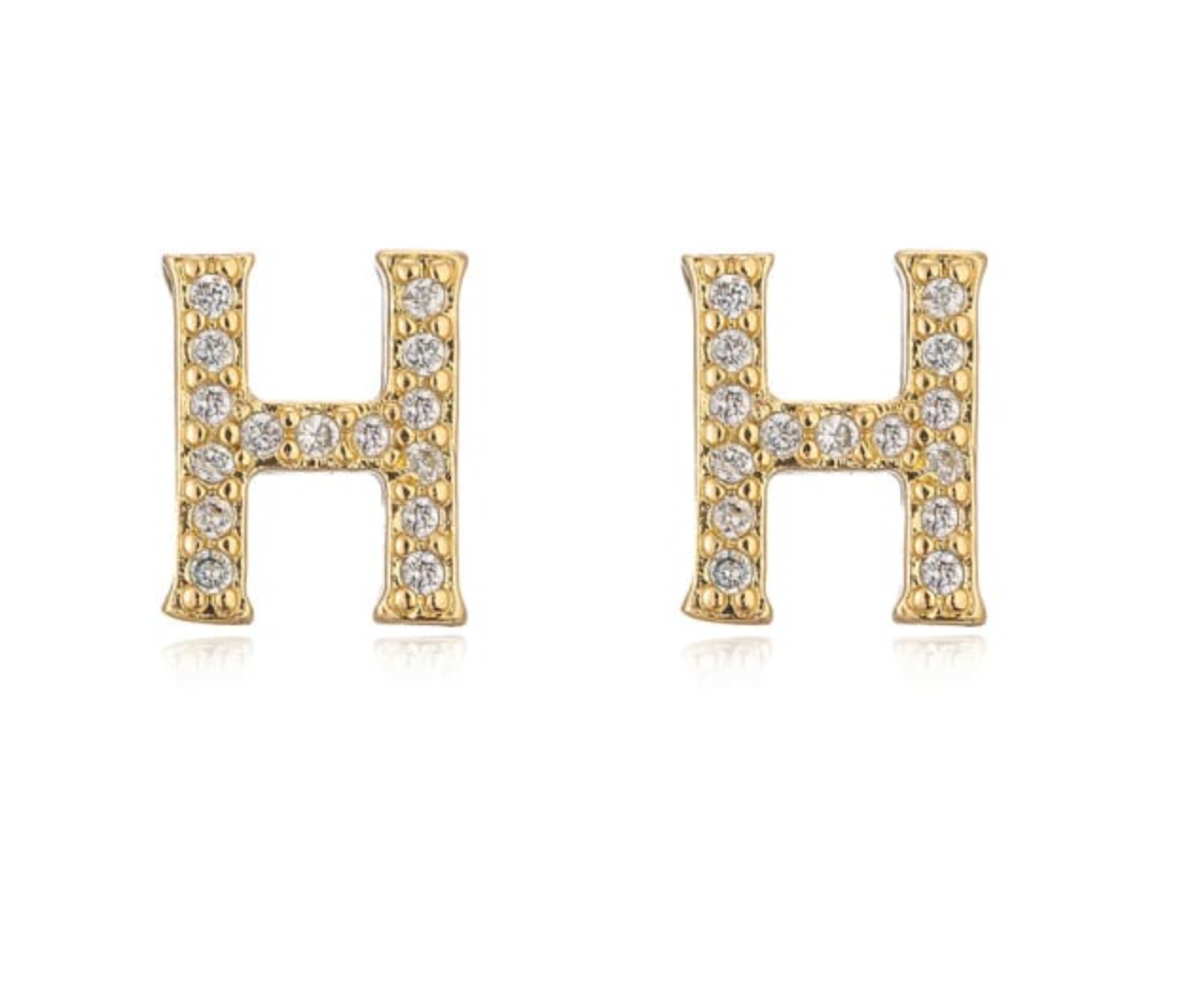 Pave Letter Studs
