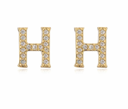 Pave Letter Studs