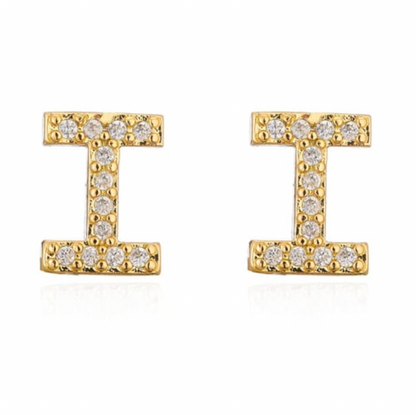 Pave Letter Studs