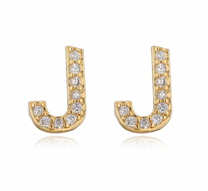 Pave Letter Studs