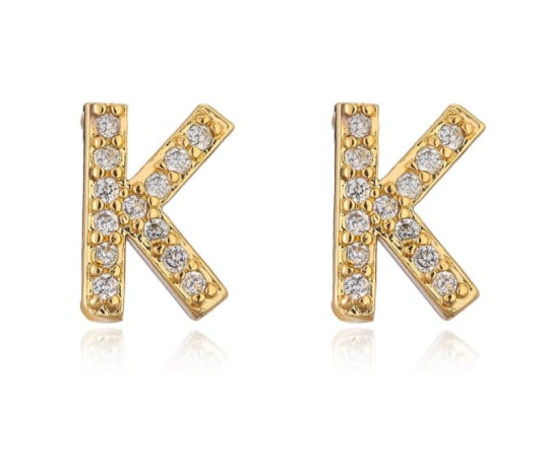 Pave Letter Studs