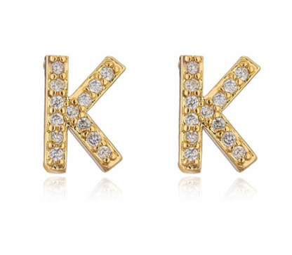 Pave Letter Studs