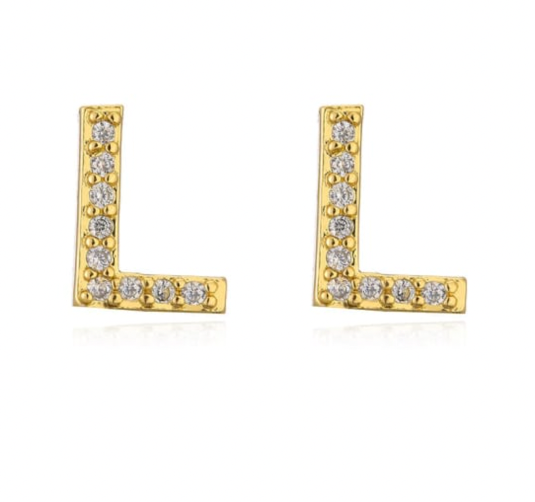 Pave Letter Studs