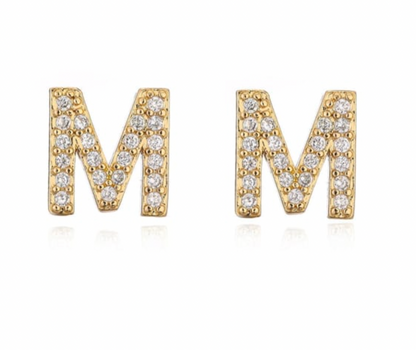 Pave Letter Studs
