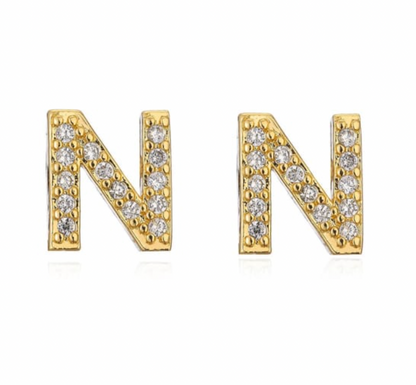 Pave Letter Studs