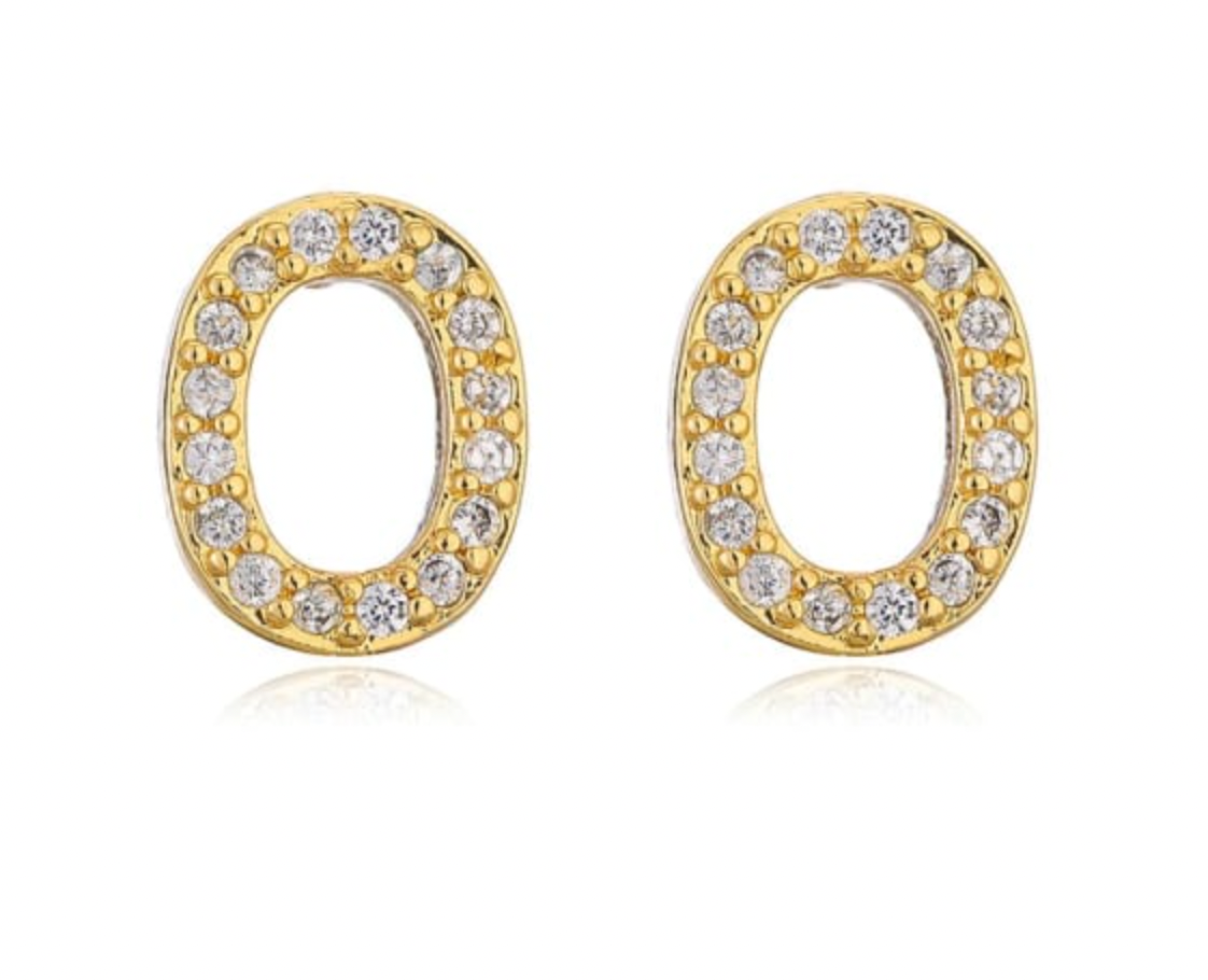 Pave Letter Studs