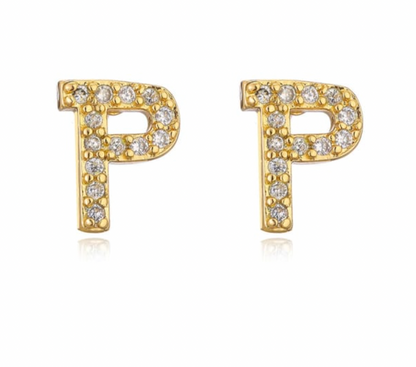 Pave Letter Studs