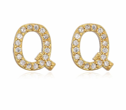 Pave Letter Studs