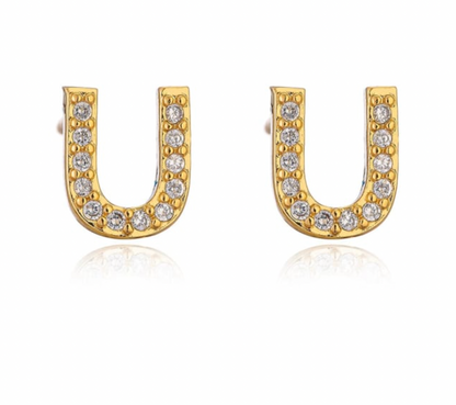 Pave Letter Studs
