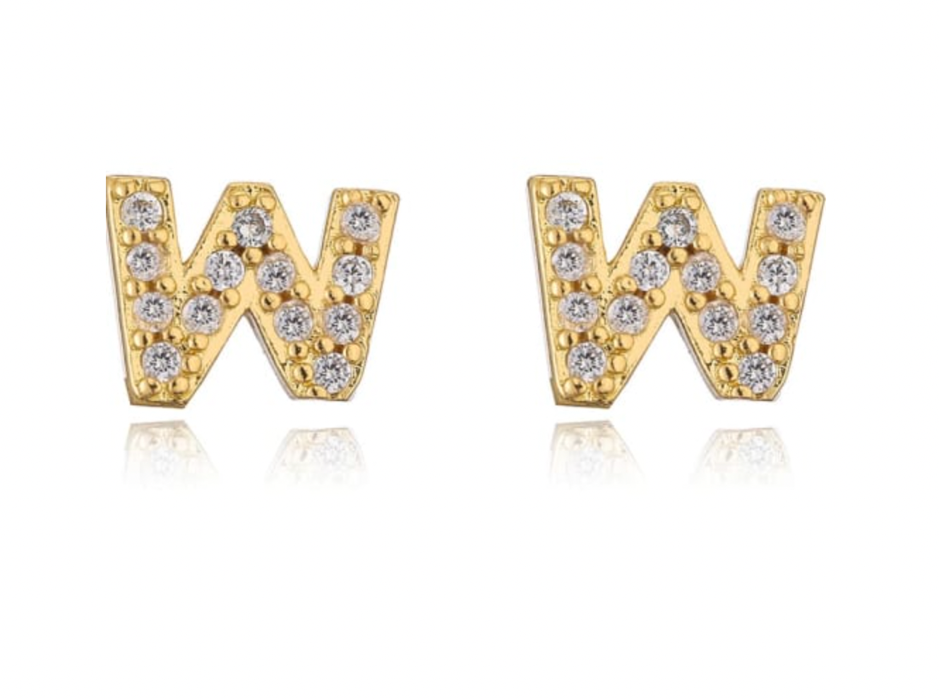 Pave Letter Studs