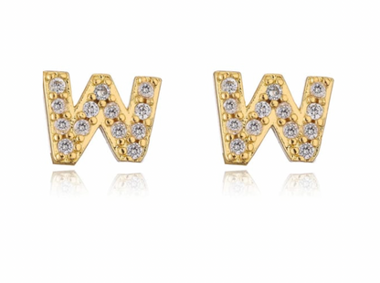 Pave Letter Studs