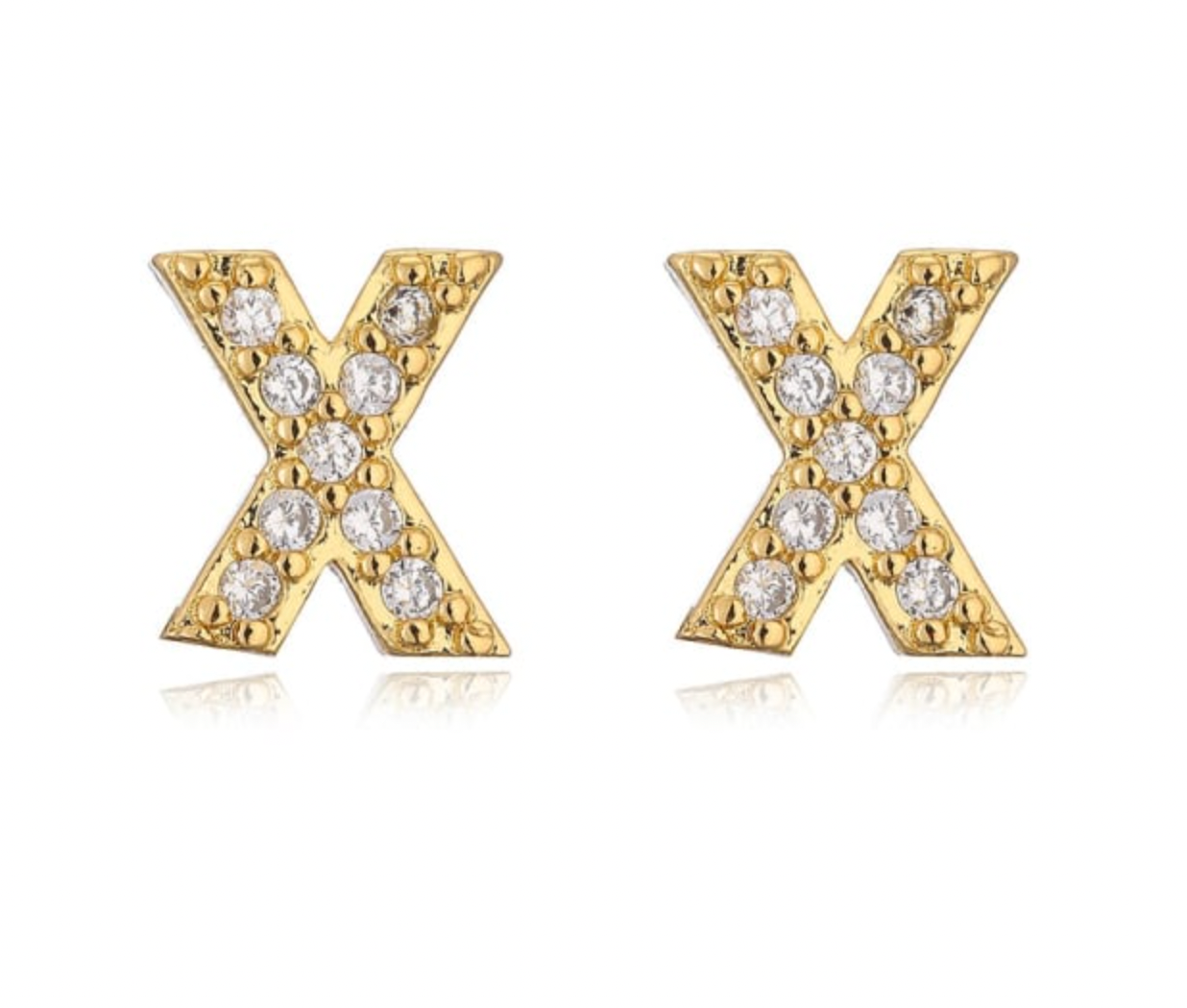 Pave Letter Studs