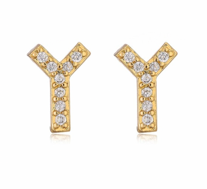 Pave Letter Studs