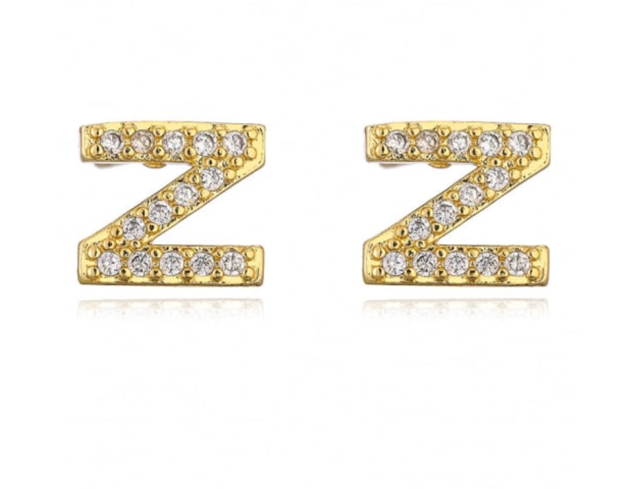 Pave Letter Studs