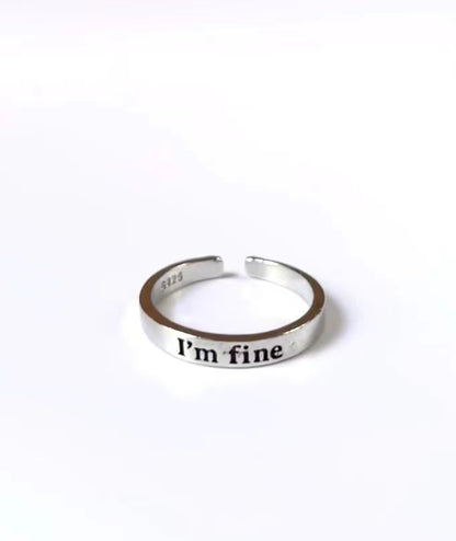 'I'm fine | Save me' Rings