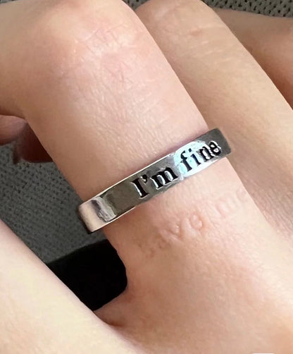 'I'm fine | Save me' Rings
