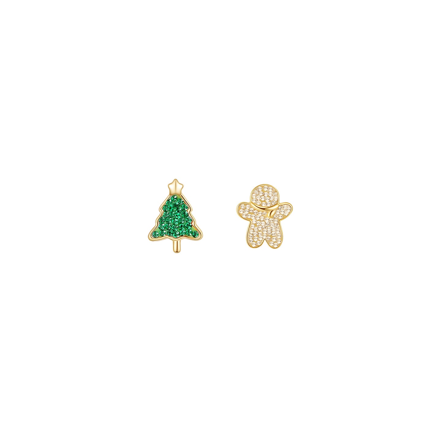 Women's Christmas Gingerbread Man Christmas Tree Earrings