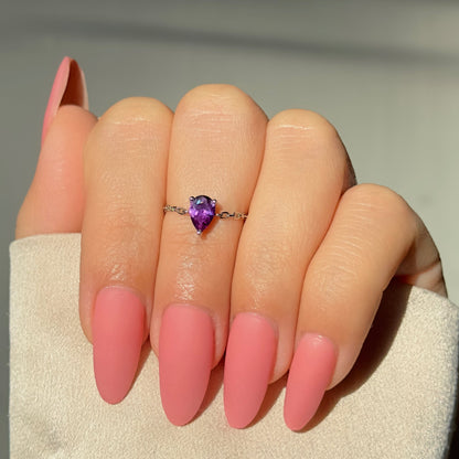 Purple Amethyst Self-Love Chain Ring by