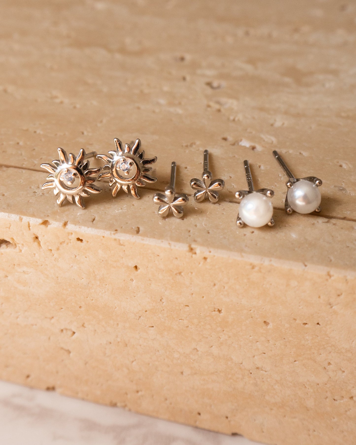 Mini Flower Studs | Silver