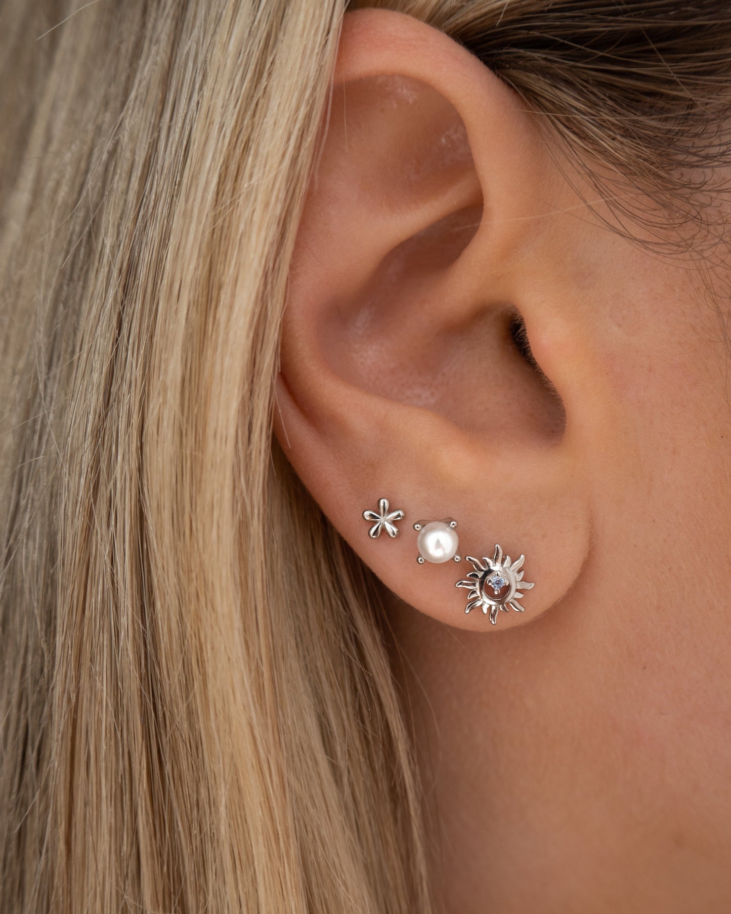 Mini Flower Studs | Silver