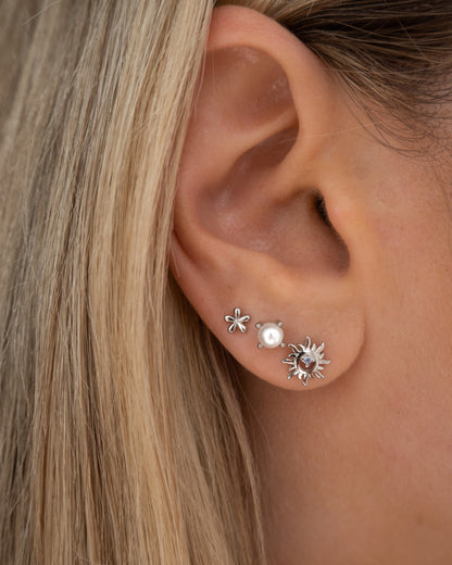 Mini Flower Studs | Silver